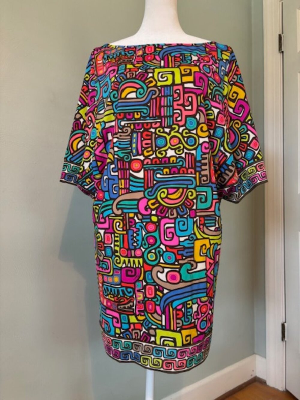 Trina Turk Maya Split Kimono Tunic Swimsuit Cover Up Dress Size Medium